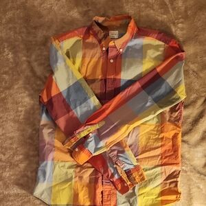 Colorful Plaid Men's Shirt GAP Lived-in